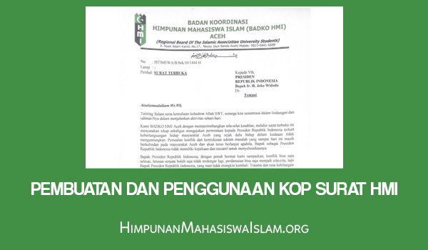 Pembuatan dan Penggunaan Kop Surat HMI